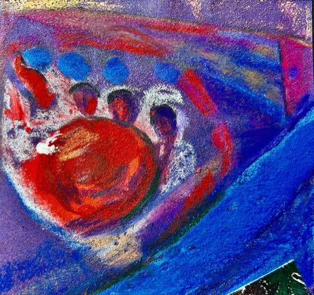 Untitled — Paintings on sandpaper 5"x4"